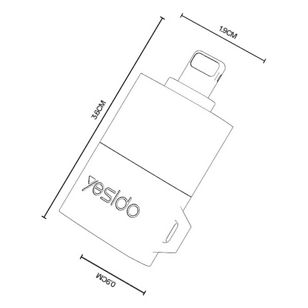 Lightning Card Reader Yesido GS38, microSD, Gray