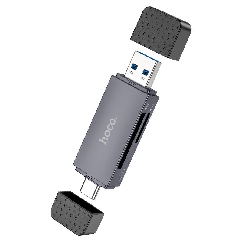 Kaartlezer USB 3.0 / USB-C HOCO HB45, SD - microSD, Gri