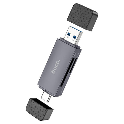 Kaartlezer USB 3.0 / USB-C HOCO HB45, SD - microSD, Gri