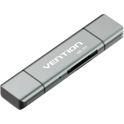 USB / USB-C / microUSB-kaartlezer Vention, SD - microSD, Grijs CCJH0