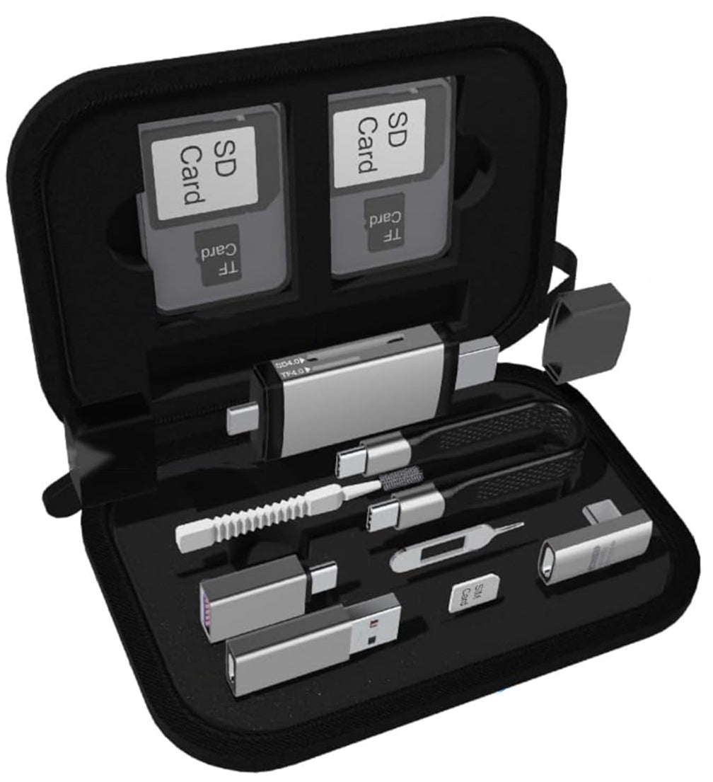 USB / USB-C Kaartlezer OEM OmniLink Pro-002 Travel, 7in1, Grijs