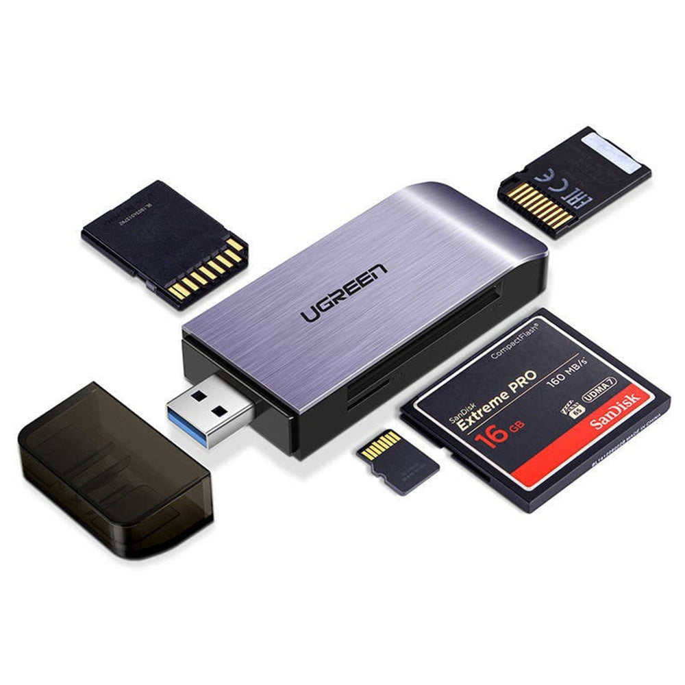 Kaartlezer USB 3.0 UGREEN CM180, SD - microSD - CF - MS, Gri