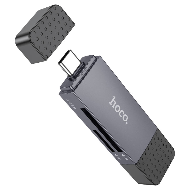 Kaartlezer USB 3.0 / USB-C HOCO HB45, SD - microSD, Gri