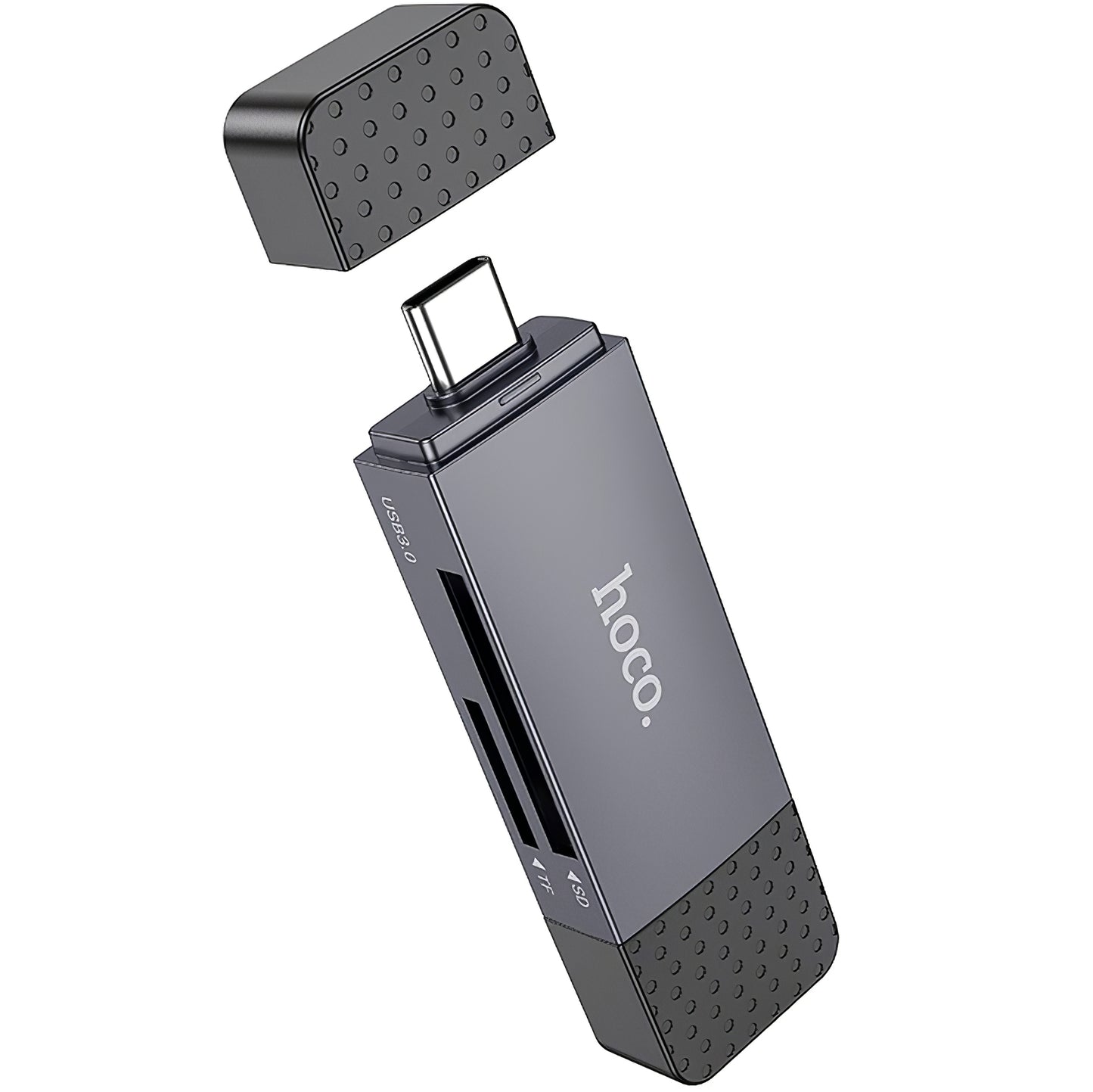 Kaartlezer USB / USB-C HOCO HB45, SD - microSD, USB 2.0, Grijs 