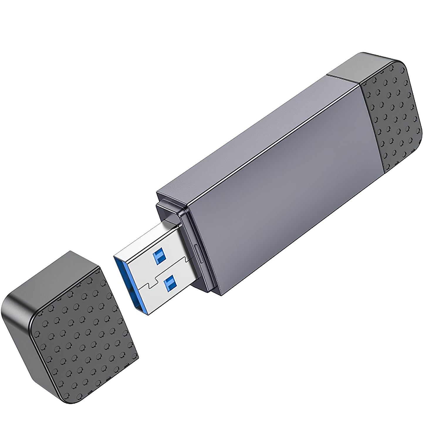 Kaartlezer USB / USB-C HOCO HB45, SD - microSD, USB 2.0, Grijs 