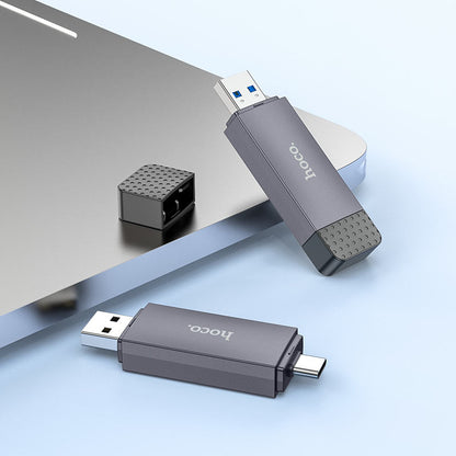 Kaartlezer USB 3.0 / USB-C HOCO HB45, SD - microSD, Gri