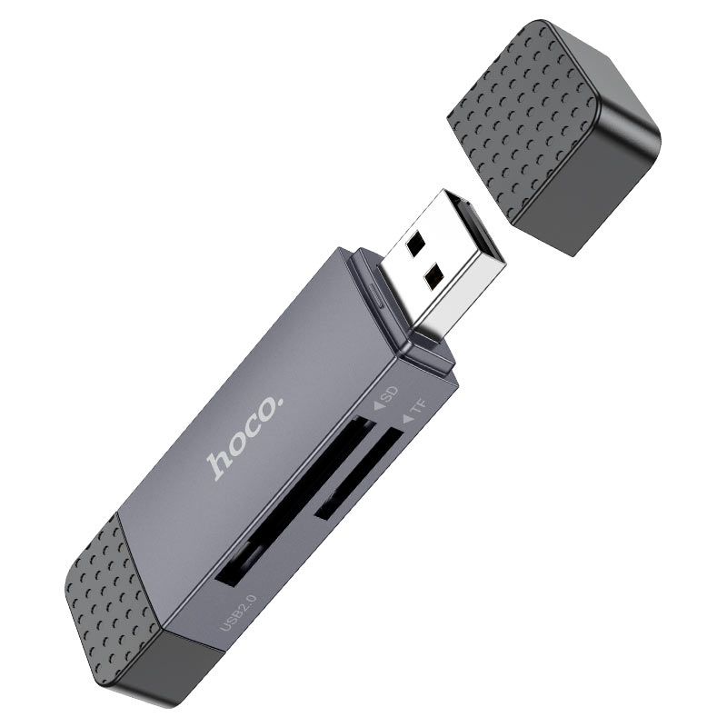 Kaartlezer USB 3.0 / USB-C HOCO HB45, SD - microSD, Gri