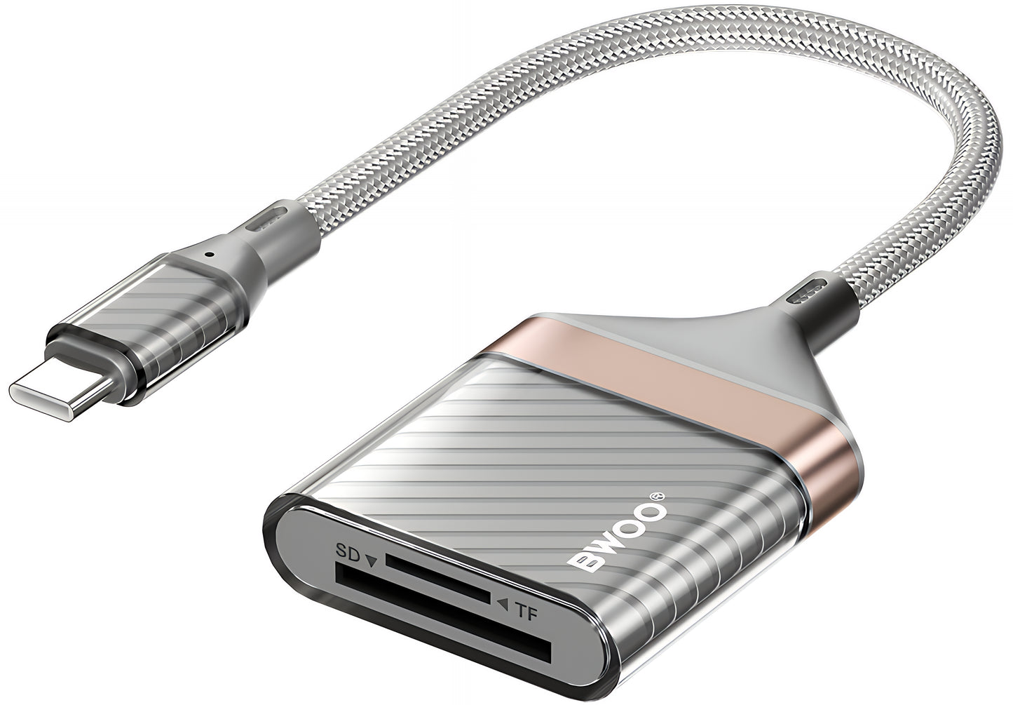 USB-C Kaartlezer BWOO BZ64, SD - microSD, Grijs