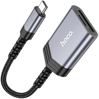 USB-C kaartlezer HOCO UA25, SD - microSD, Grijs 