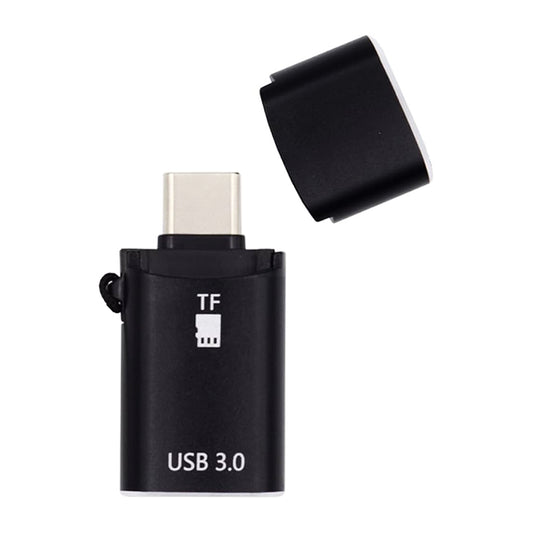 Kaartlezer USB-C Techsuit AluVoltX, USB-A (OTG) - microSD, Zwart