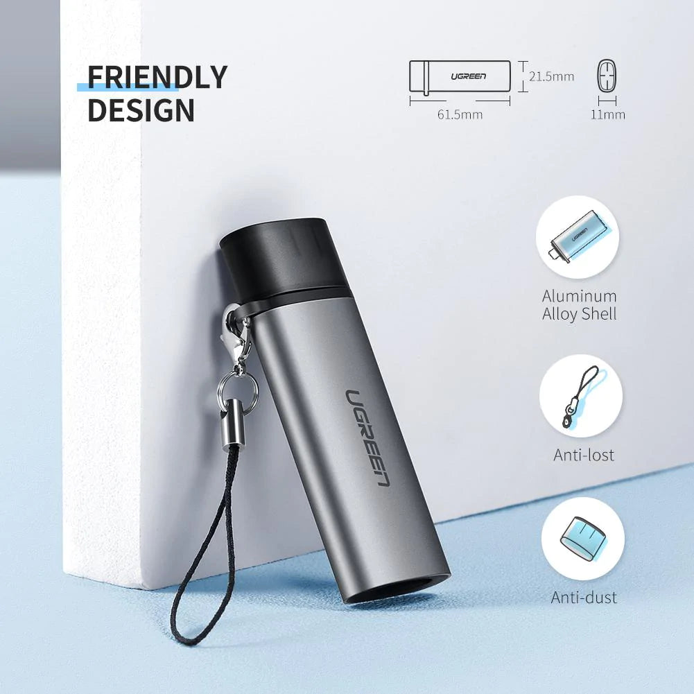 UGREEN CM184 USB-C Card Reader, SD - microSD, Gray