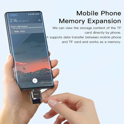 Kaartlezer USB-C Yesido GS19, USB-A (OTG) - microSD, Grijs