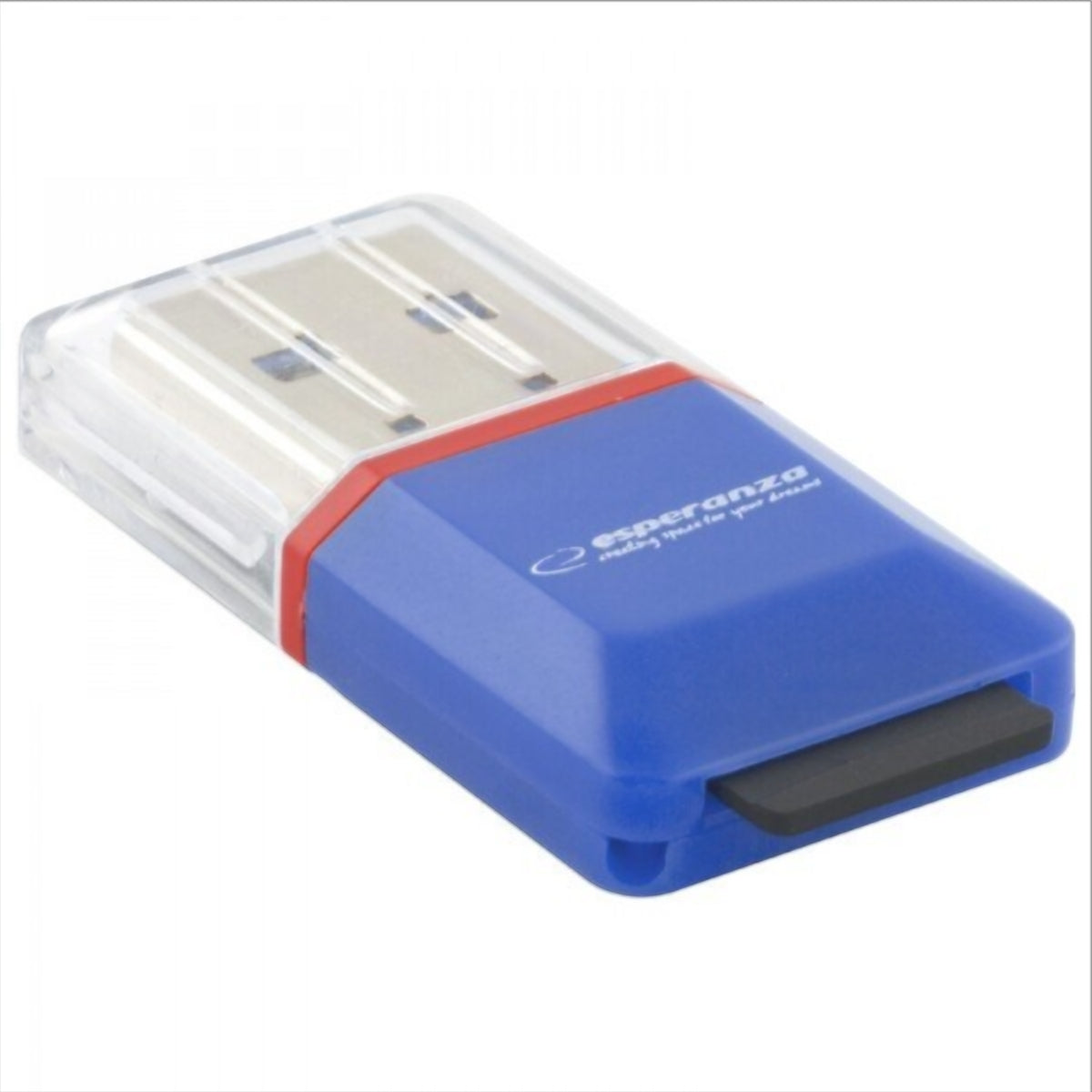 USB-kaartlezer Esperanza EA134B, microSD, Blauw