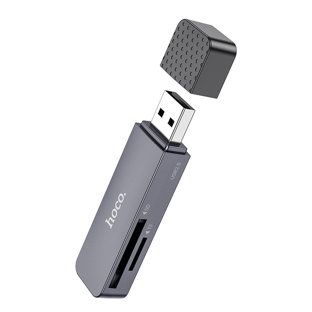 USB Kaartlezer HOCO HB45, SD - microSD, Grijs