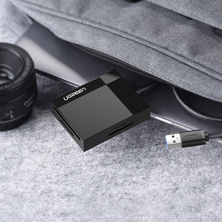 USB 3.0 Kaartlezer UGREEN CR125, SD - microSD - CF - MS, Zwart