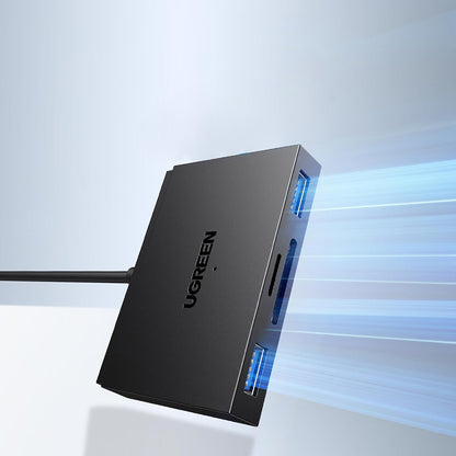 Kaartlezer USB / USB-C UGREEN CM812 (45167), SD - microSD - 2 x USB-A, Zwart