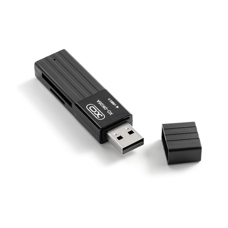 USB-kaartlezer XO Design DK05A, SD - microSD, Zwart 