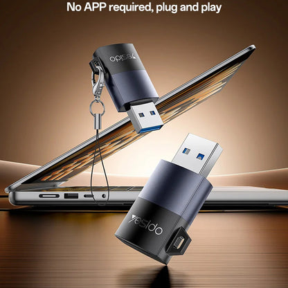 USB Kaartlezer Yesido GS36, microSD, Zwart
