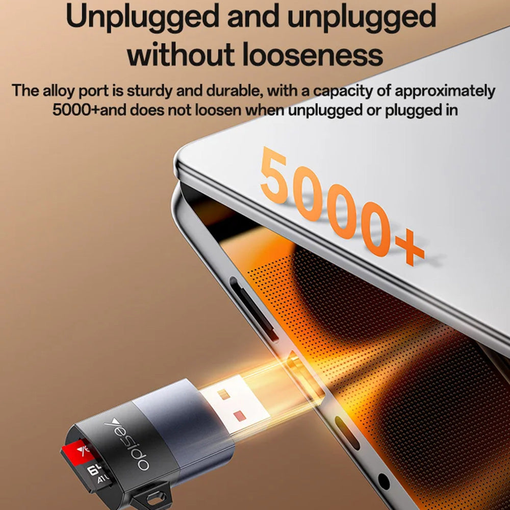 USB Kaartlezer Yesido GS36, microSD, Zwart