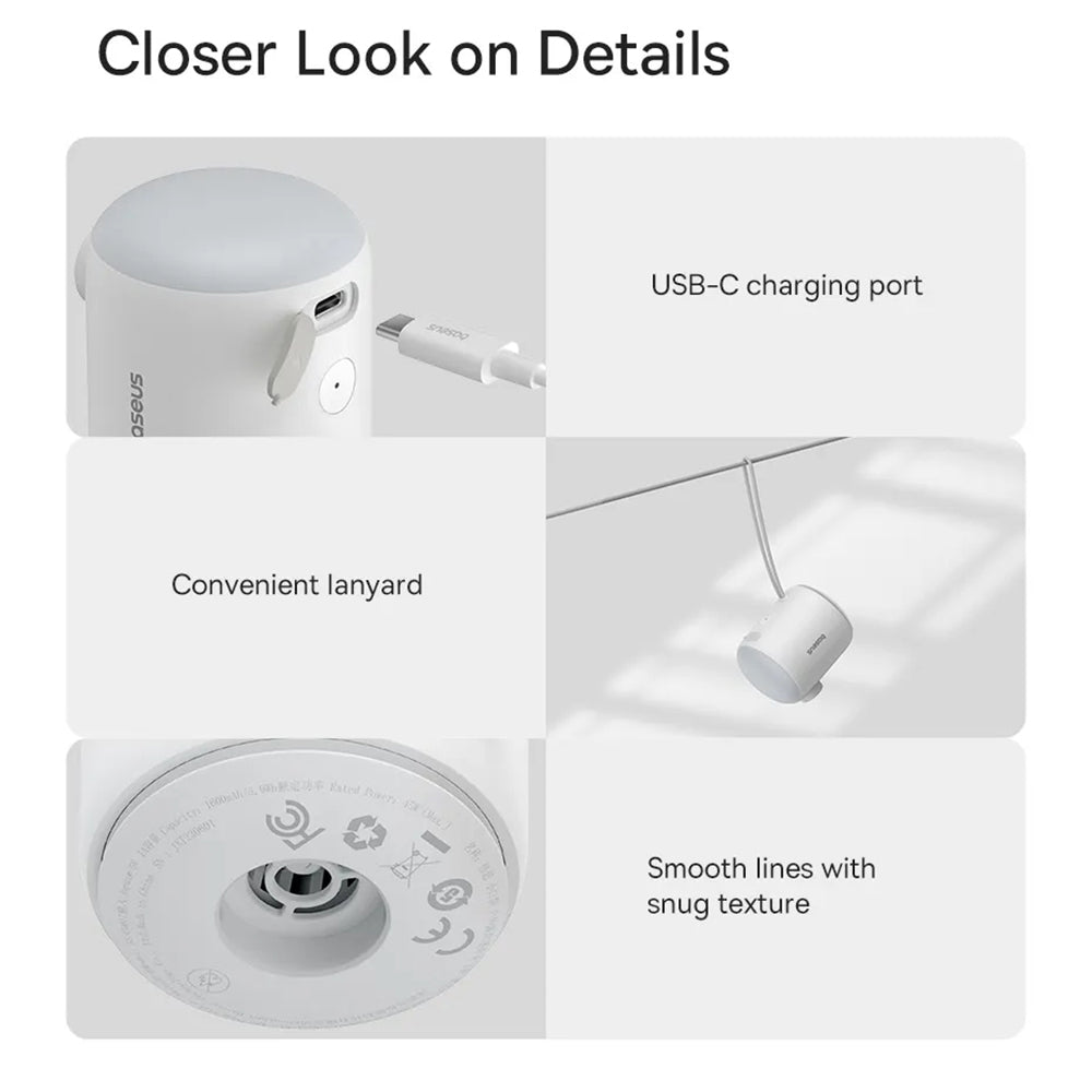 Baseus PocketGo pomp voor opblaasbare matrassen, Wit C11157700221-00