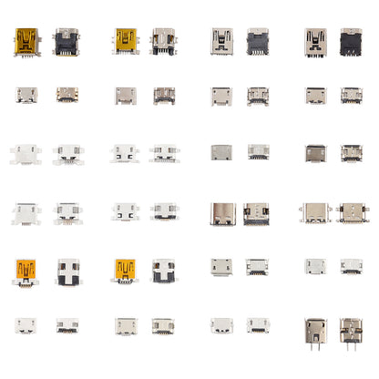 MicroUSB / miniUSB / USB-C oplaadconnectoren, verschillende modellen, set 240 stuks