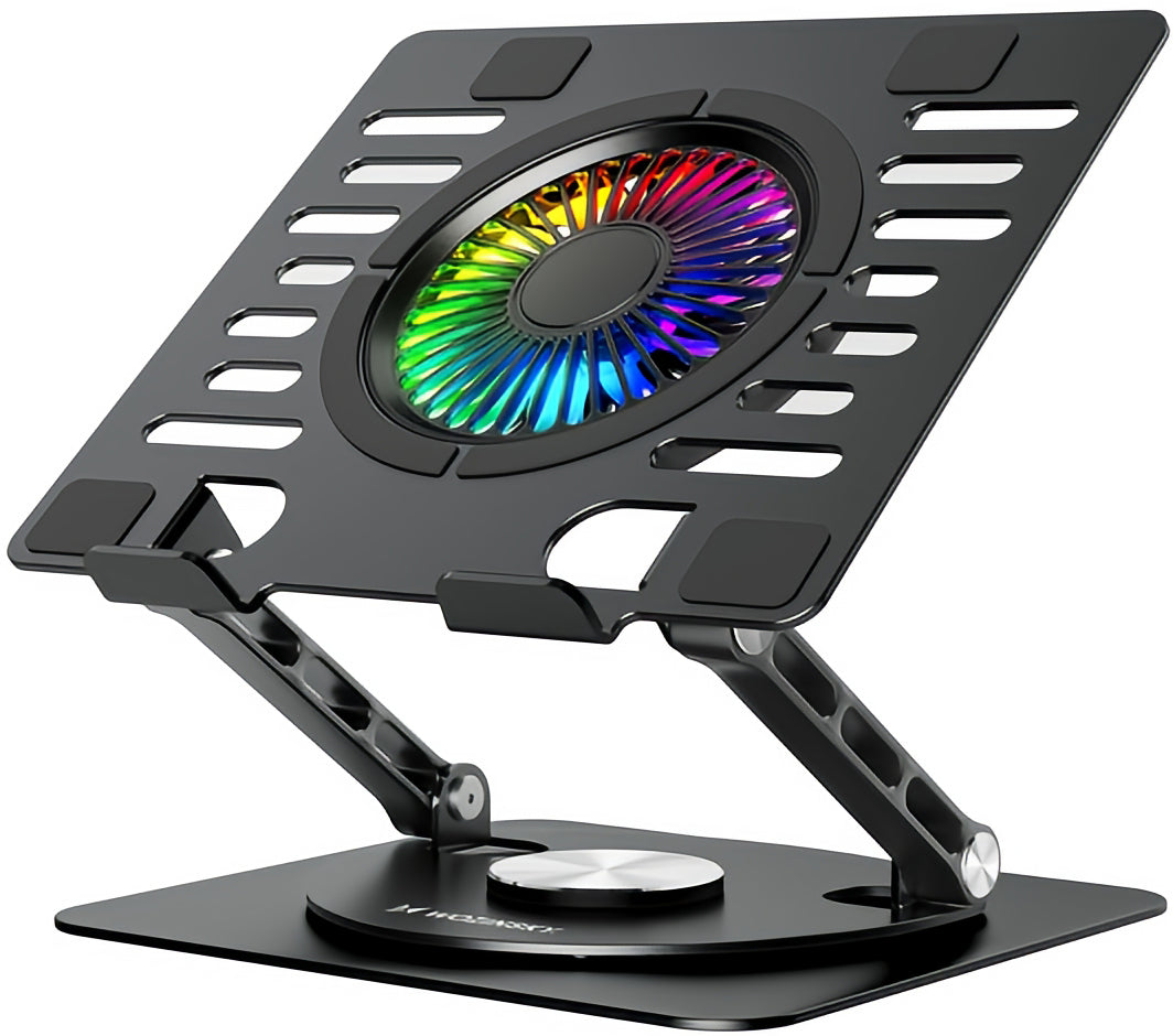 WZK CoolBase laptopkoeler voor 10 inch - 16 inch, RGB, zwart