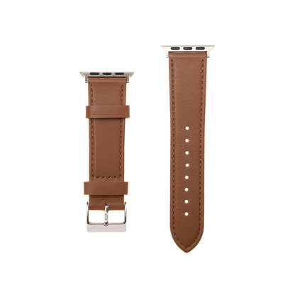 Fixed Leather band voor Apple Watch 49mm / 46mm / 45mm / 44mm / 42mm Series, Bruin
