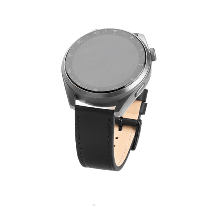 Fixed Leather band voor Huawei Watch / Xiaomi Watch Series, 22mm, Zwart