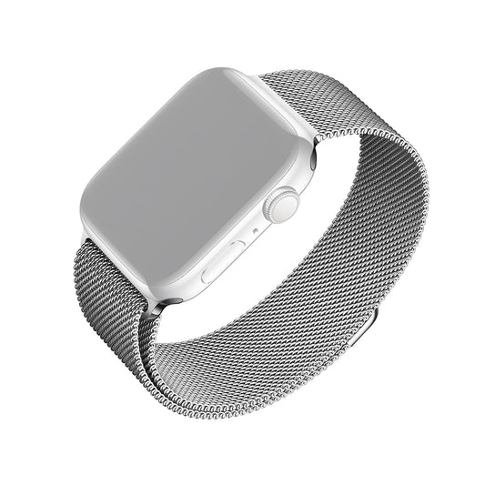 Fixed Mesh band voor Apple Watch 49mm / 46mm / 45mm / 44mm / 42mm Series, Zilverkleurig
