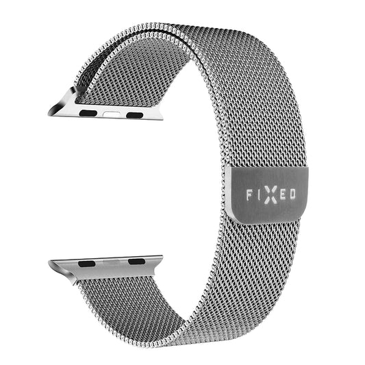 Fixed Mesh band voor Apple Watch 49mm / 46mm / 45mm / 44mm / 42mm Series, Zilverkleurig