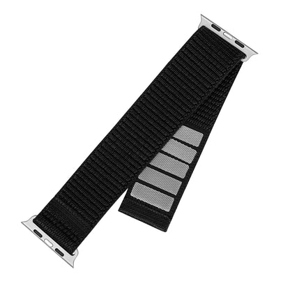 Fixed Nylon Sporty band voor Apple Watch 49mm / 46mm / 45mm / 44mm / 42mm Series, Zwart