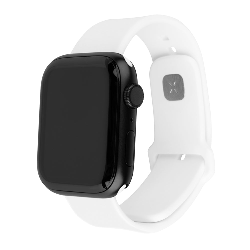 Fixed Silicone Sporty Band voor Apple Watch 49mm / 46mm / 45mm / 44mm / 42mm Series, Wit