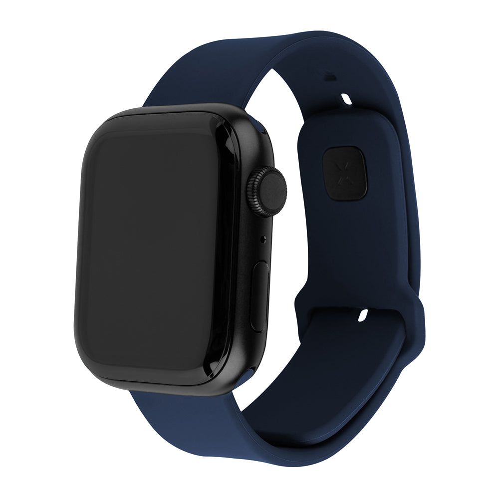 Fixed Silicone Sporty Strap for Apple Watch 49mm / 46mm / 45mm / 44mm / 42mm Series, Blue