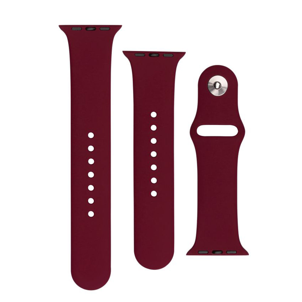 Fixed Silicone Sporty Band voor Apple Watch 49mm / 46mm / 45mm / 44mm / 42mm Series, Kersenrood