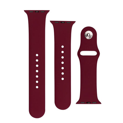 Fixed Silicone Sporty Band voor Apple Watch 49mm / 46mm / 45mm / 44mm / 42mm Series, Kersenrood