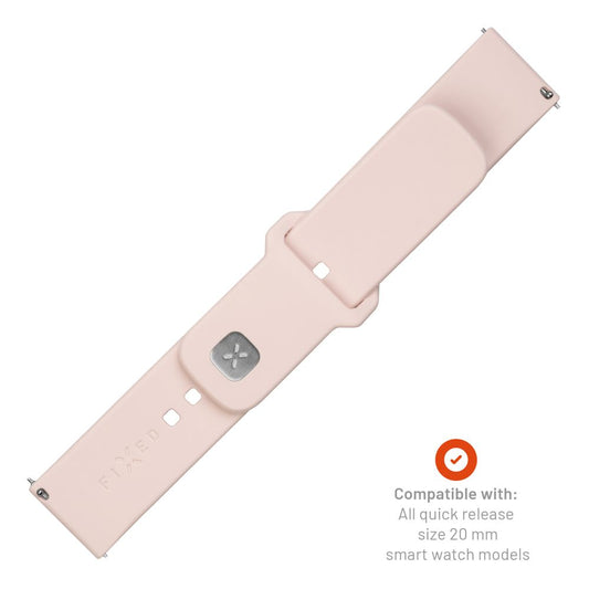 Fixed Silicone Sporty Band voor Samsung Galaxy Watch / Huawei Watch Series, 20mm, Roze