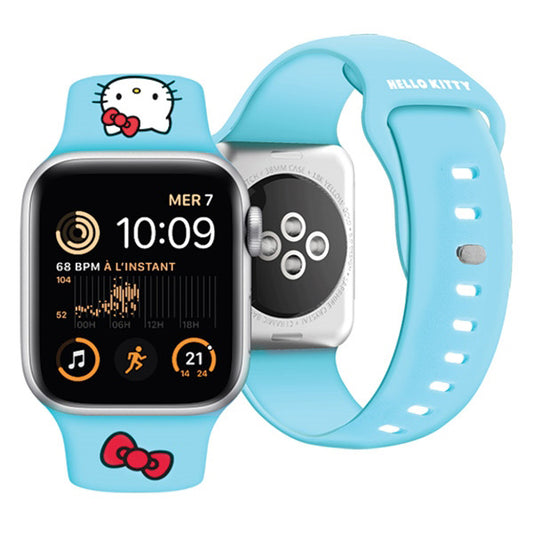 Hello Kitty Siliconen Kitty Head band voor Apple Watch 42mm / 41mm / 40mm / 38mm Series, Blauw