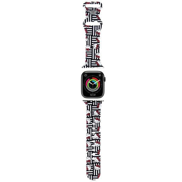 Hello Kitty Silicone Kitty Heads & Stripes Strap for Apple Watch 42mm / 41mm / 40mm / 38mm Series, Black