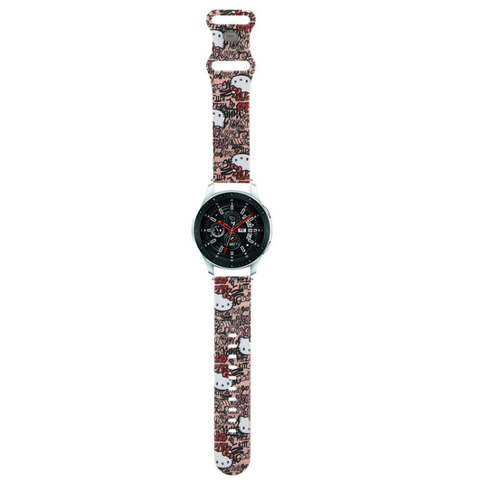 Hello Kitty Siliconen Graffiti Tags Band voor Samsung Galaxy Watch / Huawei Watch 46mm / 45mm / 41mm Series, Roze