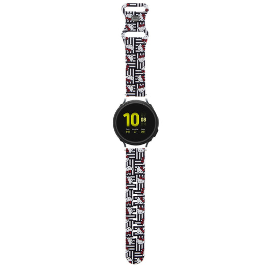 Hello Kitty Siliconen Graffiti Tags Band voor Samsung Galaxy Watch / Huawei Watch Series, Zwart