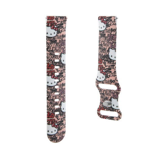Hello Kitty Siliconen Graffiti Tags Band voor Samsung Galaxy Watch / Huawei Watch Series, Roze
