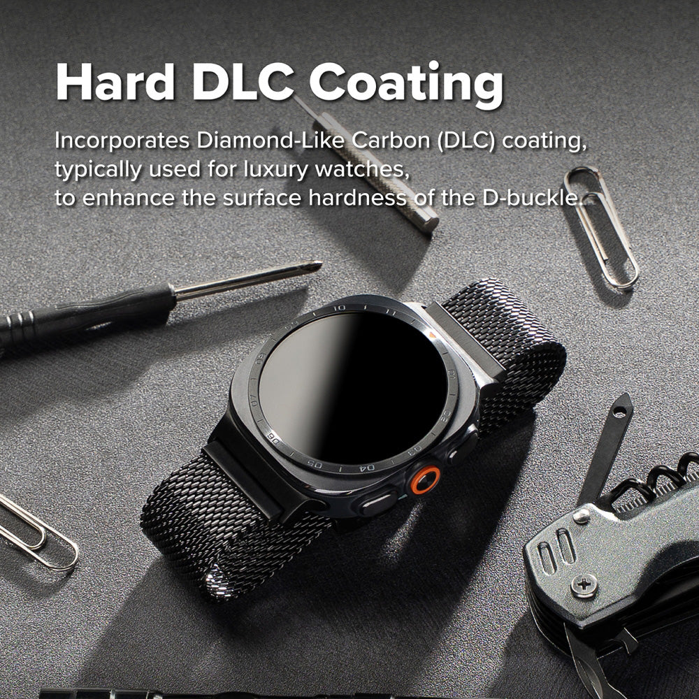 Ringke Metal One Mesh-band voor Samsung Galaxy Watch Ultra2, zwart