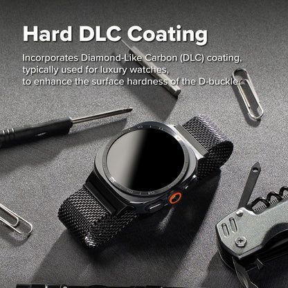 Ringke Metal One Mesh-band voor Samsung Galaxy Watch Ultra2, zwart