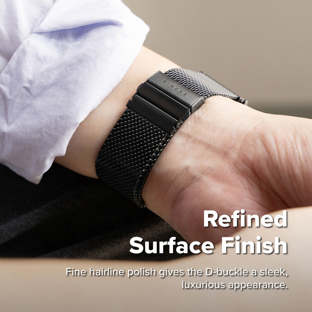Ringke Metal One Mesh-band voor Samsung Galaxy Watch Ultra2, zwart