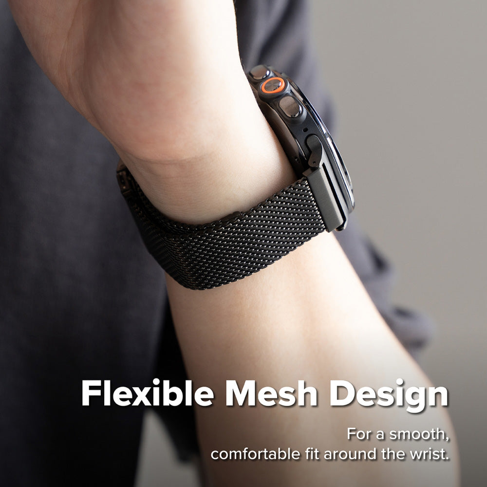 Ringke Metal One Mesh-band voor Samsung Galaxy Watch Ultra2, zwart