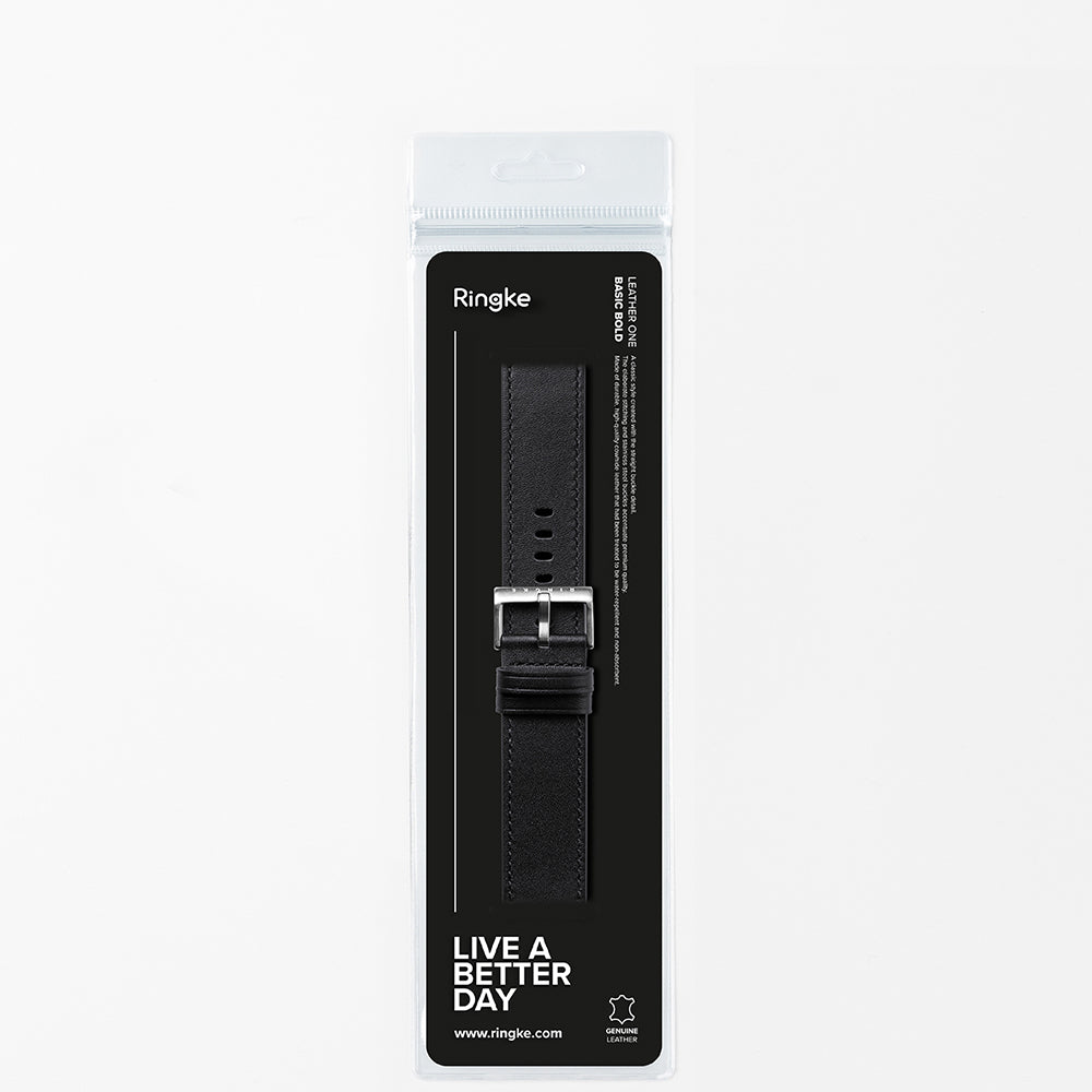 Ringke One Basic Bold band voor Fossil Watch / Mobvoi Watch / Suunto Watch Series, 24mm, Zwart