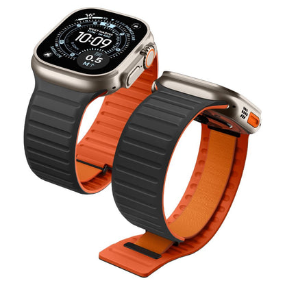 Spigen Athlex Air M band voor Apple Watch 49mm / 46mm / 45mm / 44mm Series, Zwart Oranje AMP11534