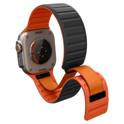 Spigen Athlex Air M band voor Apple Watch 49mm / 46mm / 45mm / 44mm Series, Zwart Oranje AMP11534