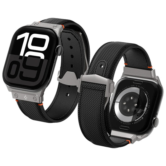 Spigen Classic Fit band voor Apple Watch 49mm / 46mm / 45mm / 44mm / 42mm Series, Zwart AMP09304