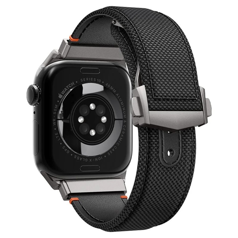Spigen Classic Fit band voor Apple Watch 49mm / 46mm / 45mm / 44mm / 42mm Series, Zwart AMP09304